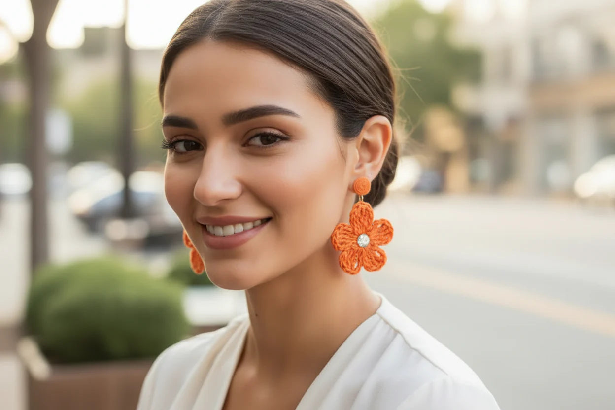 Women’s Handmade Daisy Earrings – Dennis M Crystal Floral Design