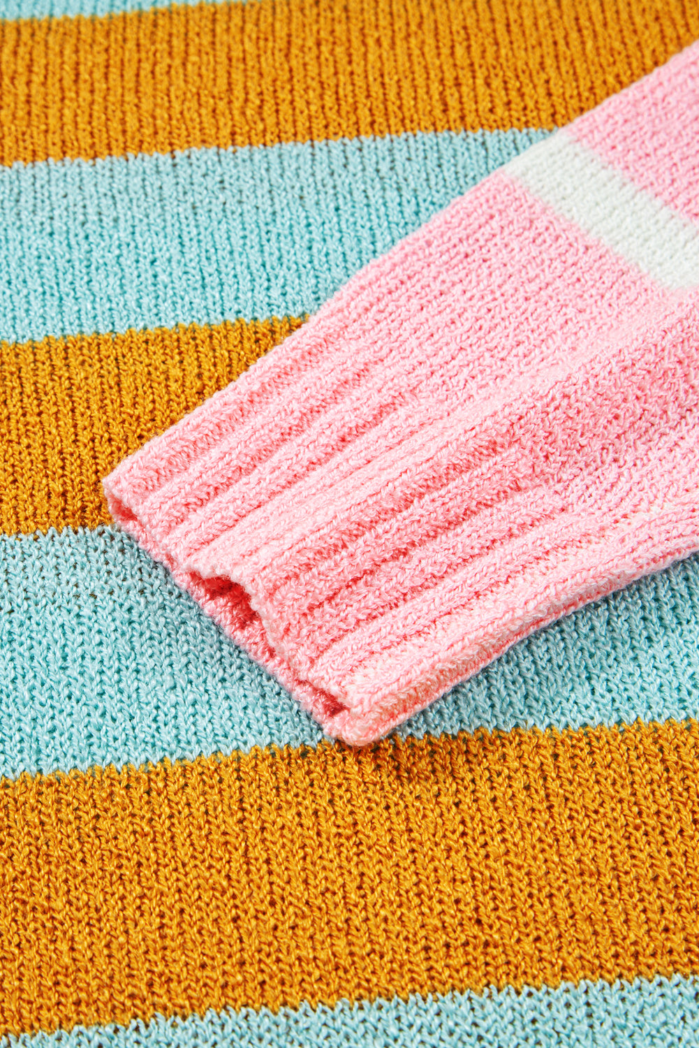 Threaded Pear Abigail Block Striped Pullover Sweater