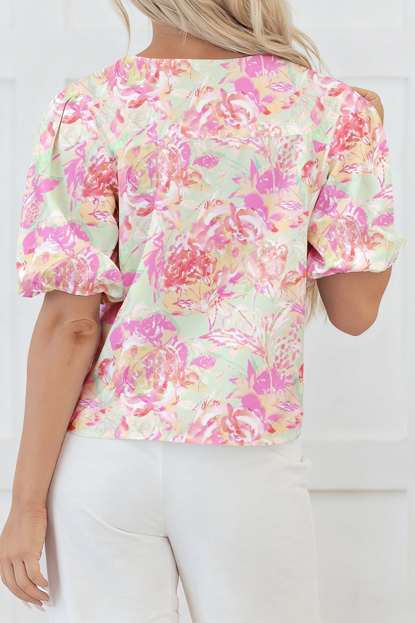 Threaded Pear Ayla Short Puff Sleeve Blouse