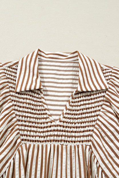 Threaded Pear Lina Short Puff Sleeve Blouse