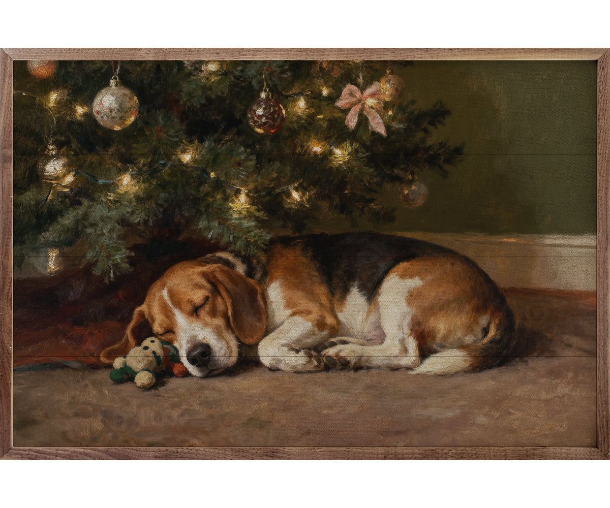 Kendrick Home Beagle Under The Christmas Tree