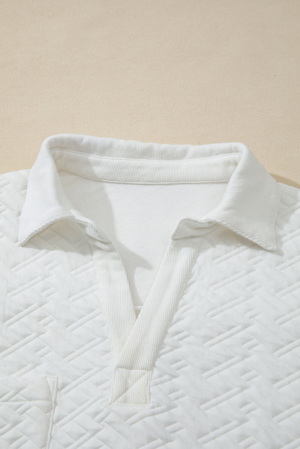 Threaded Pear Raina Textured Collared Pullover