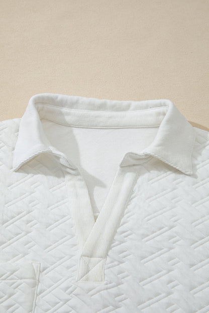Threaded Pear Raina Textured Collared Pullover