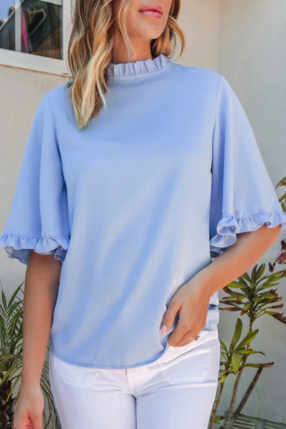 Threaded Pear Cleo Bell Sleeve Loose Blouse