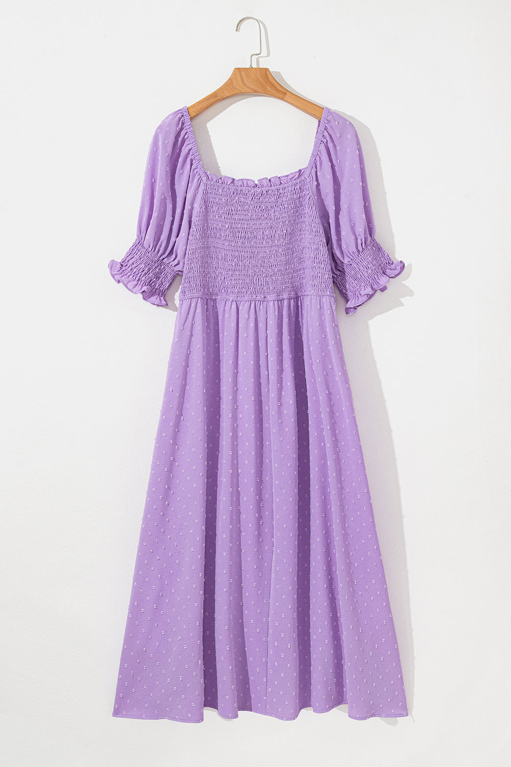 Threaded Pear Marley Plus Size Swiss Dot Smocked Dress