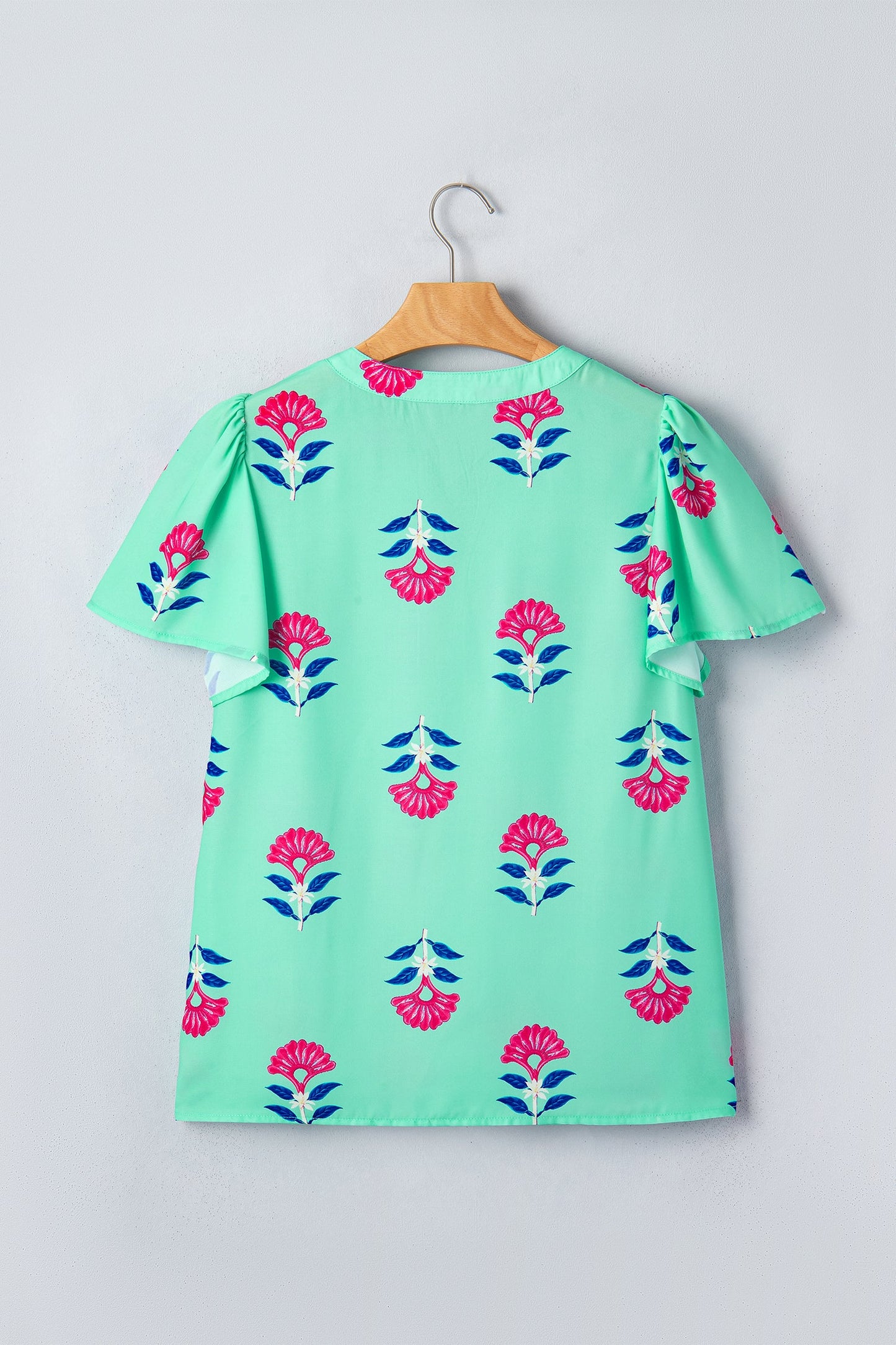 Threaded Pear Gianna Floral Flutter Sleeve Blouse
