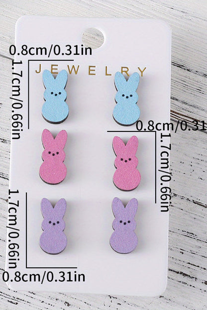 Dylan Bunny Doll Wooden Earrings