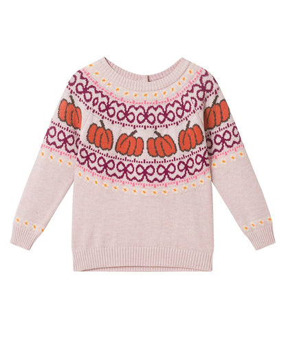 Andy & Evan Pumpkin Fairisle Sweater Set