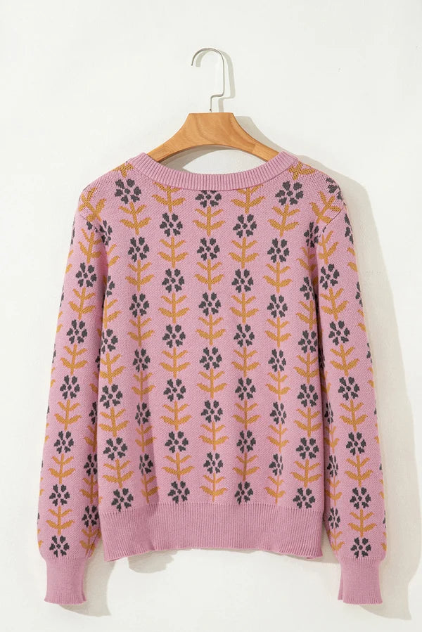 Threaded Pear Dulce Ribbed Banded Cardigan Sweater