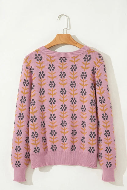 Threaded Pear Dulce Ribbed Banded Cardigan Sweater