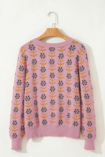 Threaded Pear Dulce Ribbed Banded Cardigan Sweater