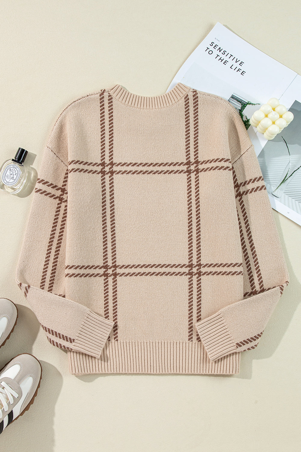 Threaded Pear Madison Knitted Drop Shoulder Sweater