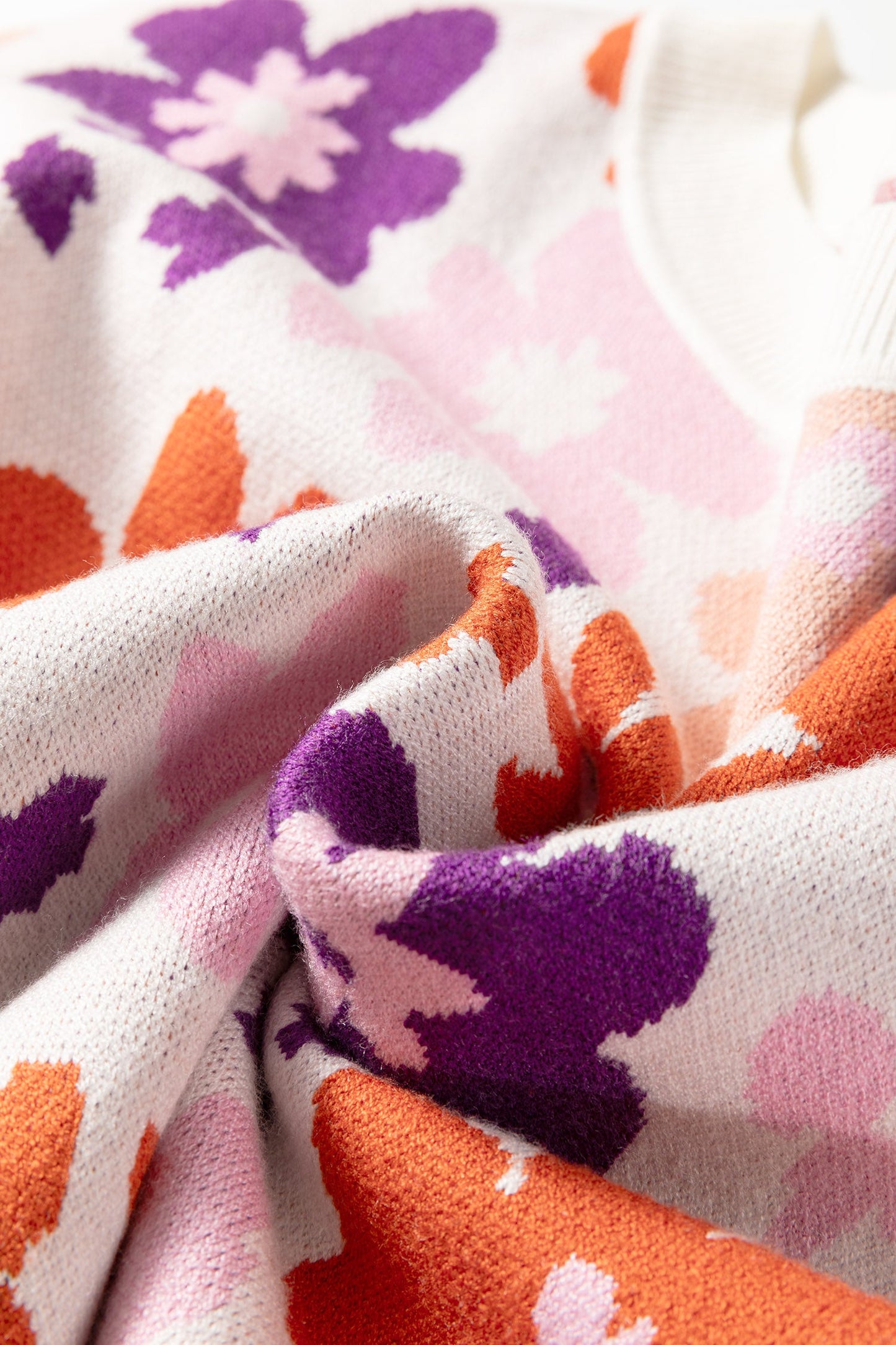 Threaded Pear Jaylani Pattern Drop Shoulder Sweater