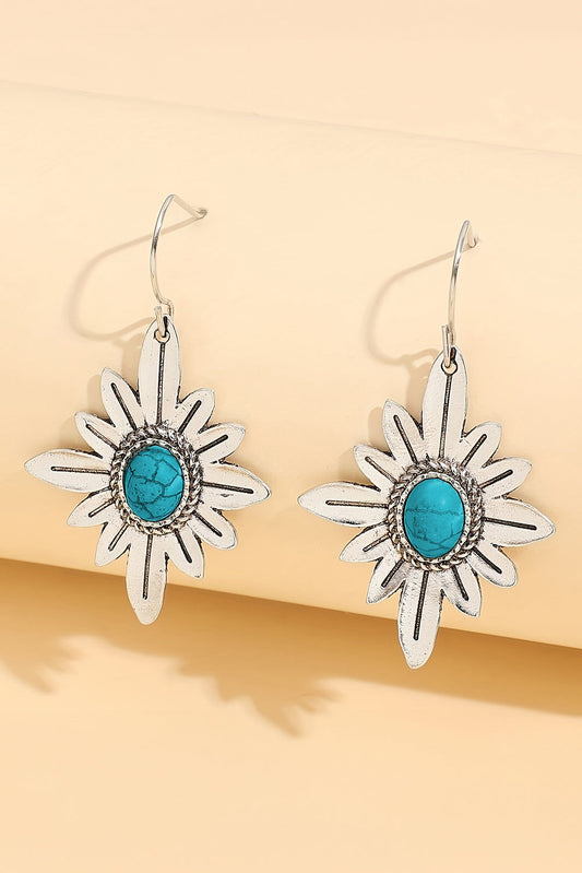 Threaded Pear Kahlani Flower Shape Hook Earrings