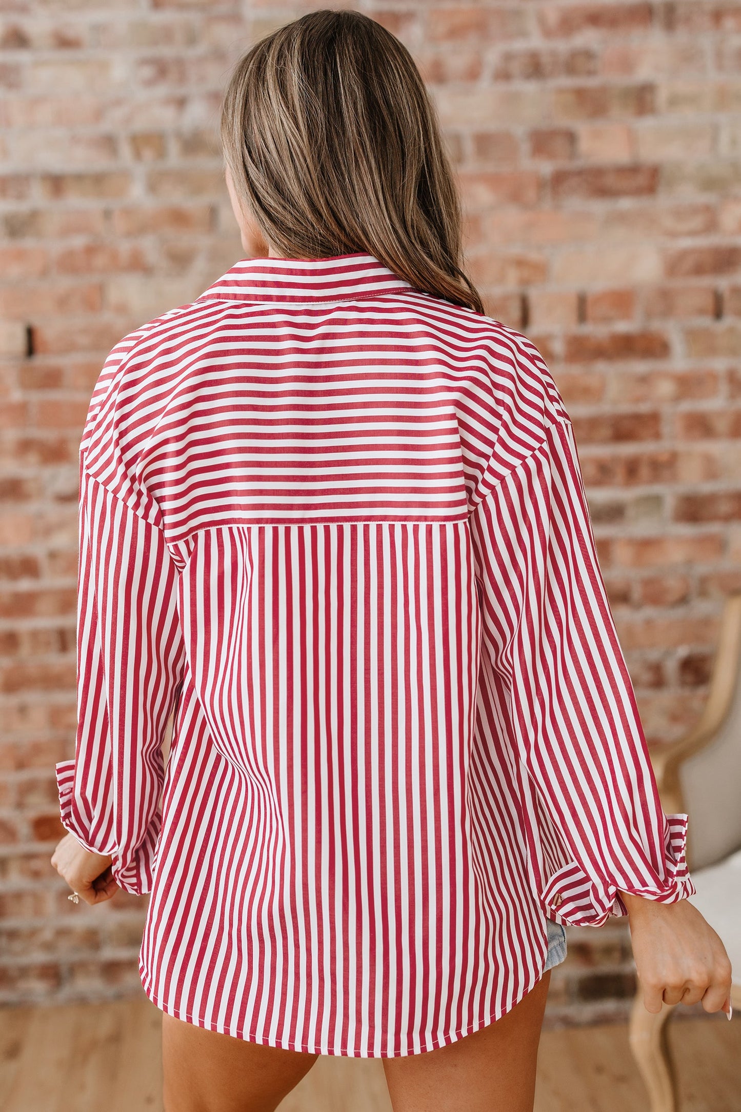 Threaded Pear Mariah Side Slit Loose Shirt