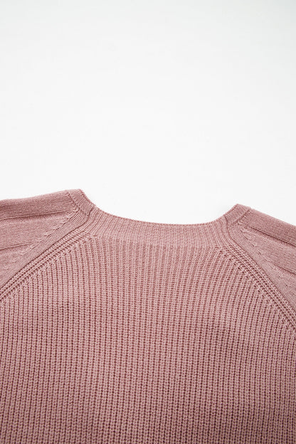 Threaded Pear Khloe Mixed Texture Knit Sweater