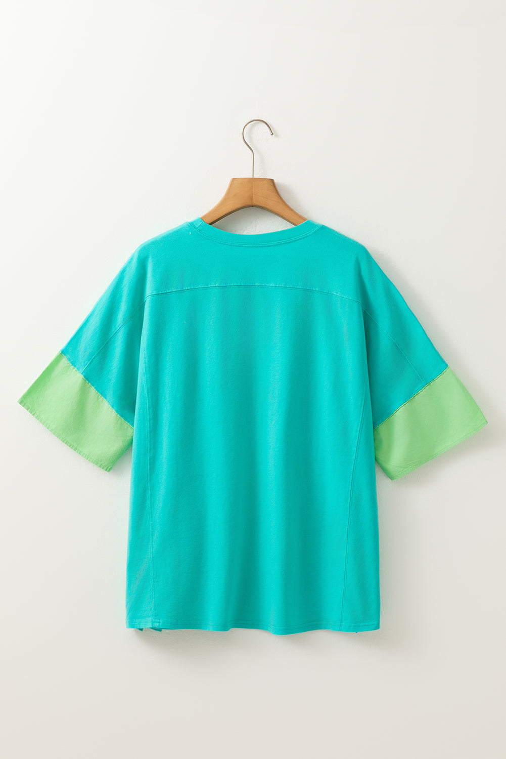Threaded Pear Etta Frayed Denim Star Patched Oversize Top