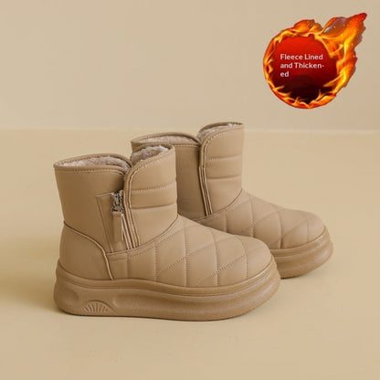 Women’s Casual Warm Fleece-Lined Snow Boots – Winter Anti-Slip Ankle Boots