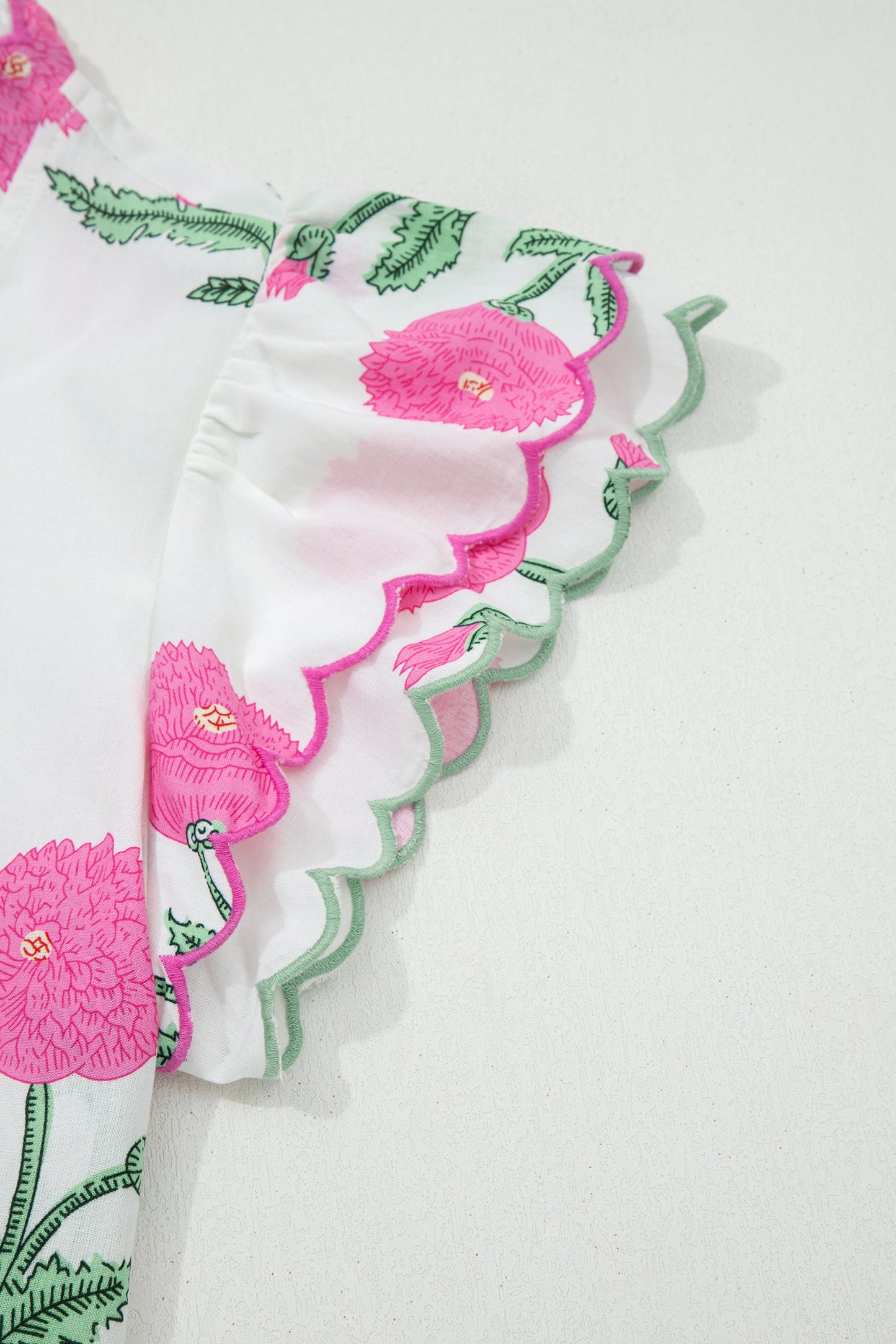 Threaded Pear Mariah Detail Short Sleeve Blouse