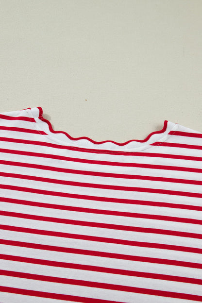 Threaded Pear Esther Trim Short Sleeve Plus Top