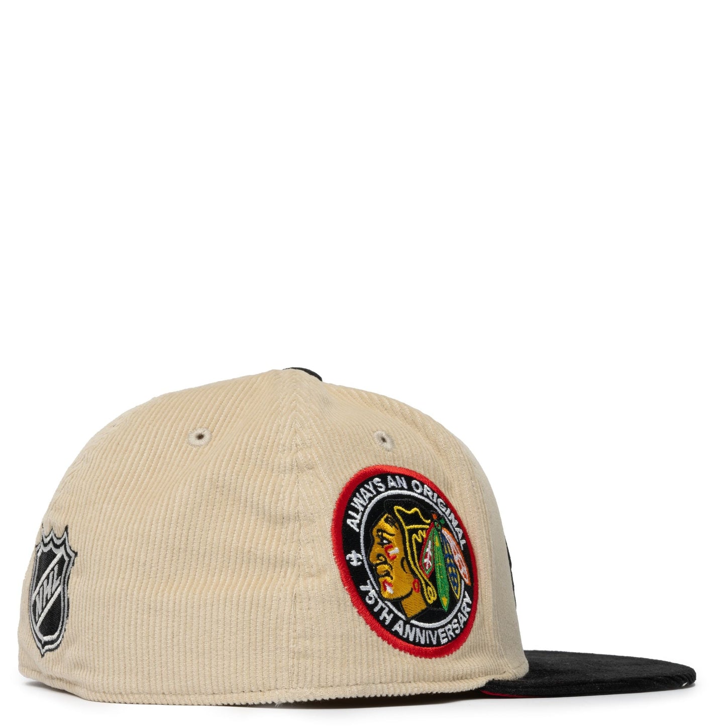 Mitchell & Ness Men's NHL 2 Tone Team Cord Fitted Blackhawks Fitted Caps