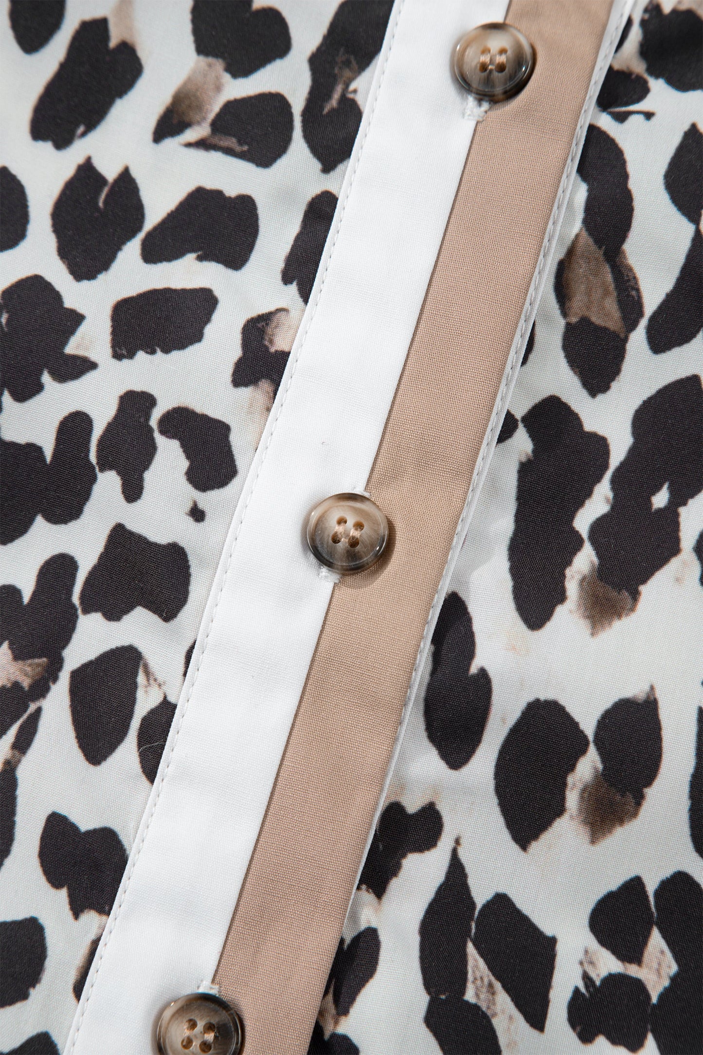 Threaded Pear Kayleigh Print Contrast Trim Long Sleeve PLUS Top