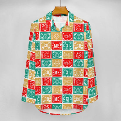 Baha Ranch Colores De Mexico Picado Mexican Button Up Blouse