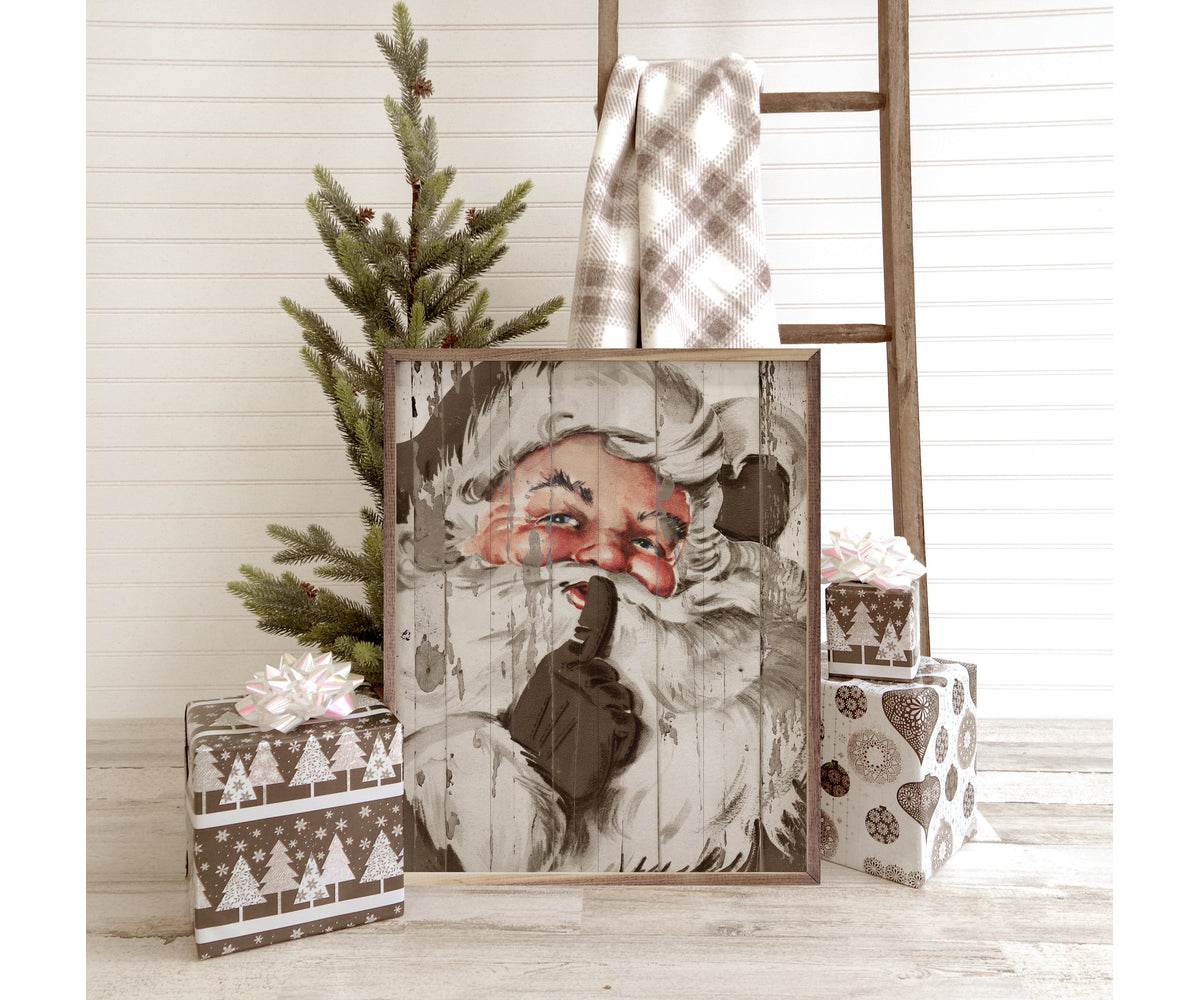Kendrick Home Santa Be Quiet Shh Beige