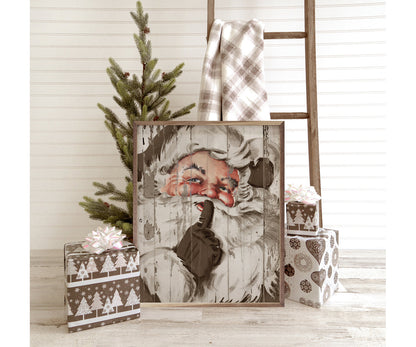 Kendrick Home Santa Be Quiet Shh Beige