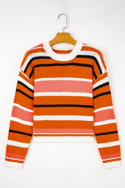 Threaded Pear Mirissa Shoulder Cropped Pullover Sweater
