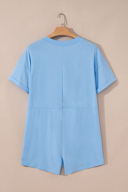 Threaded Pear Zara Half Sleeve Knit Romper