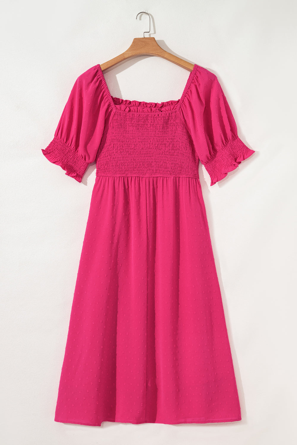 Threaded Pear Marley Plus Size Swiss Dot Smocked Dress