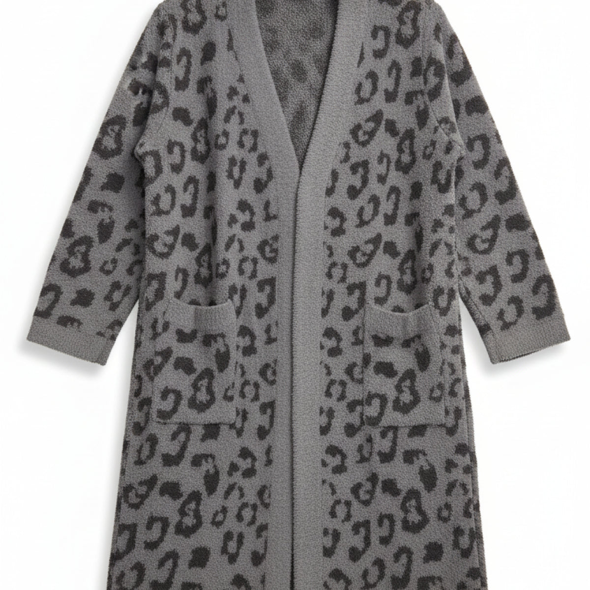 Grey Leopard Print-