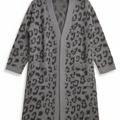 Grey Leopard Print-