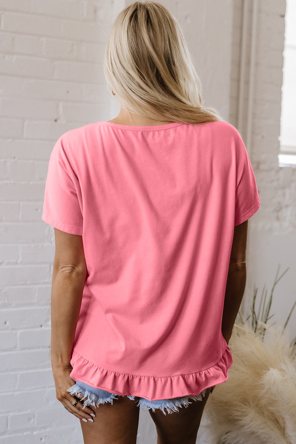 Threaded Pear Kimber Frilled Hem Loose Top