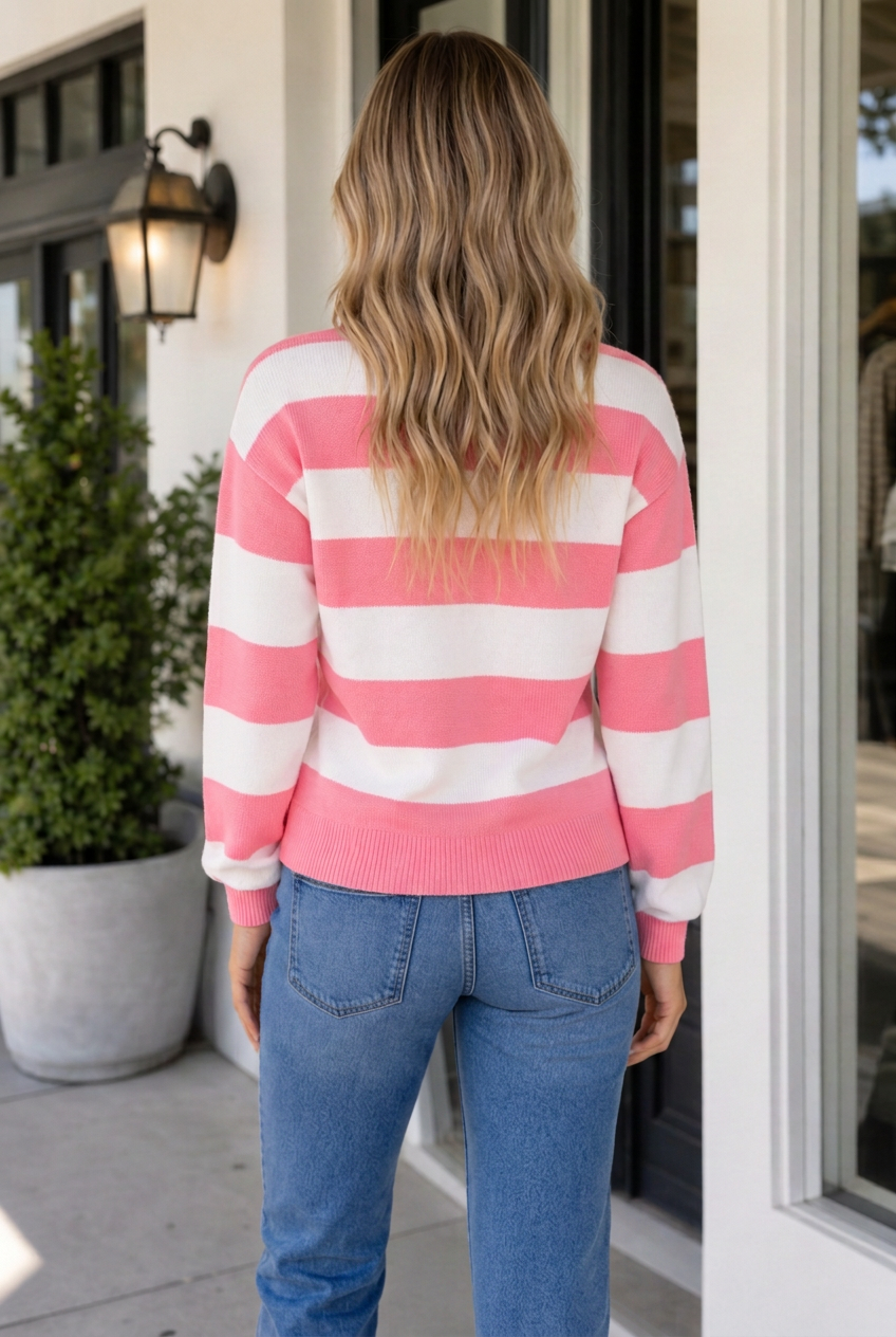 Threaded Pear Gracy Drop Shoulder Pullover Sweater
