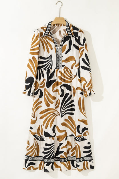 Threaded Pear Zaylee Sleeve Ruffle Hem Dress