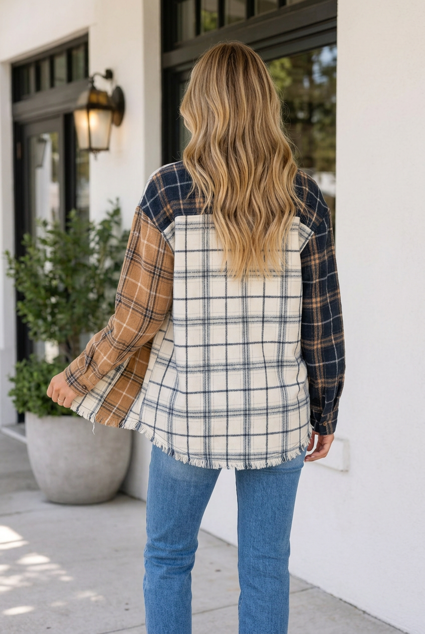 Threaded Pear Florence Sleeve Shift Silhouette Shacket