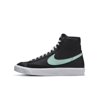 Nike Blazer Mid '77 Big Kids' (GS) Sneakers — Black/Mint Leather Mid-Top