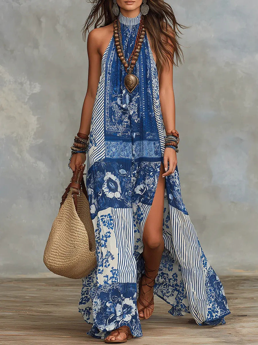 split maxi dress V-Neck Cut Out Split Maxi Dress Black / XL