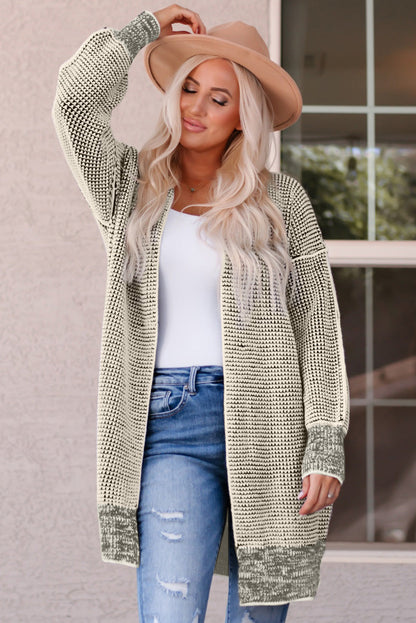 Threaded Pear Harper Long Open Front Cardigan