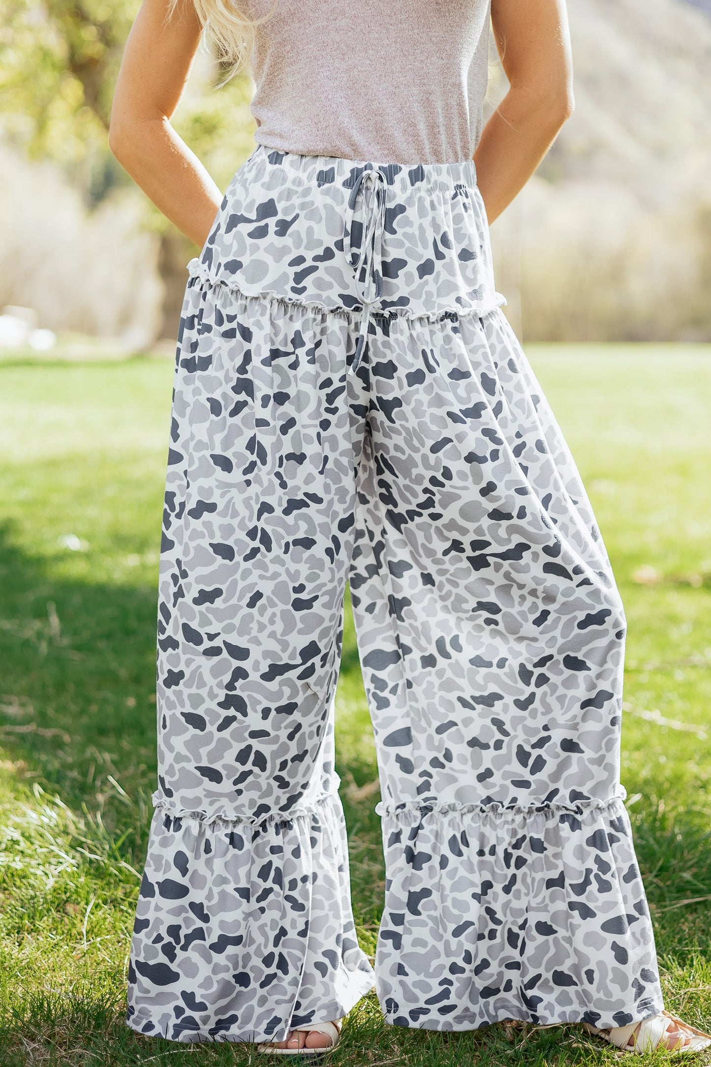 Threaded Pear Hope Wide Leg Casual Pants