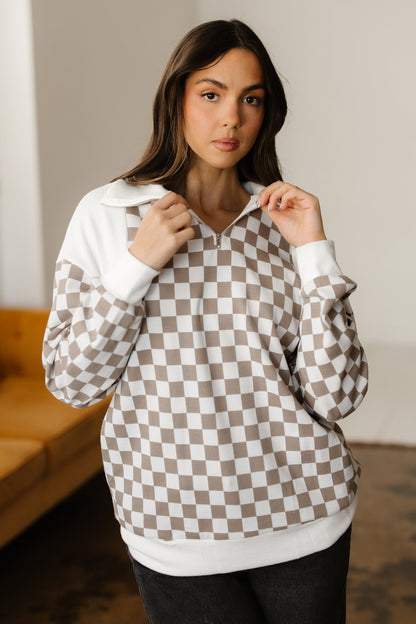 Threaded Pear Rosalia Ribbed Patchwork Loose Sweatshirt