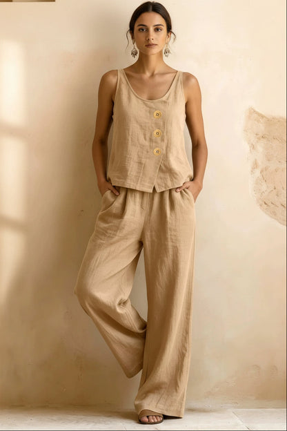 Women's Sleeveless Tank Top & Pants Two-Piece Set