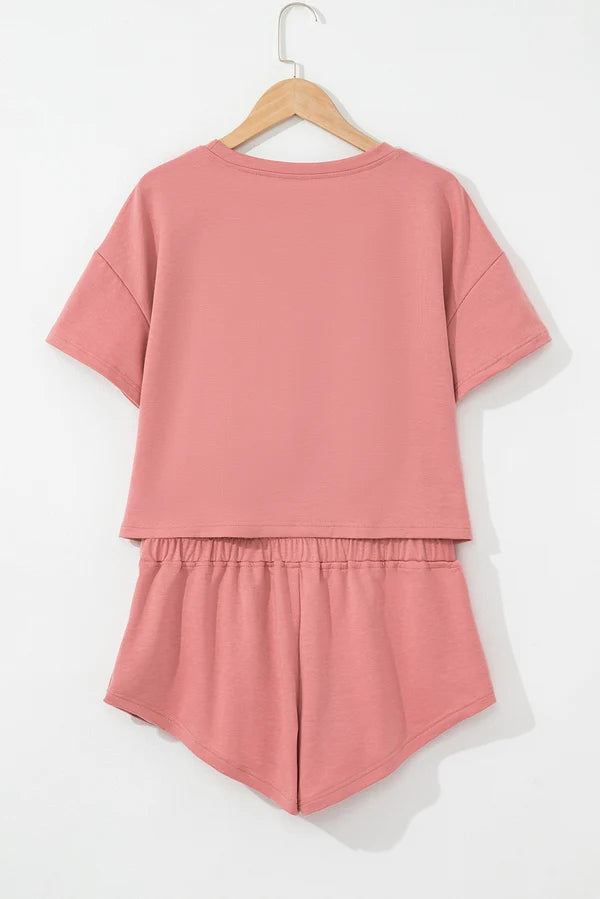 Threaded Pear Evelynn Blossom 2pcs Cropped Tee Set