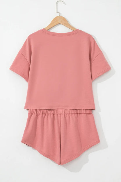Threaded Pear Evelynn Blossom 2pcs Cropped Tee Set