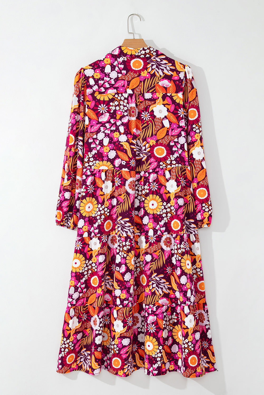 Threaded Pear Alina Collared Tiered Long Dress
