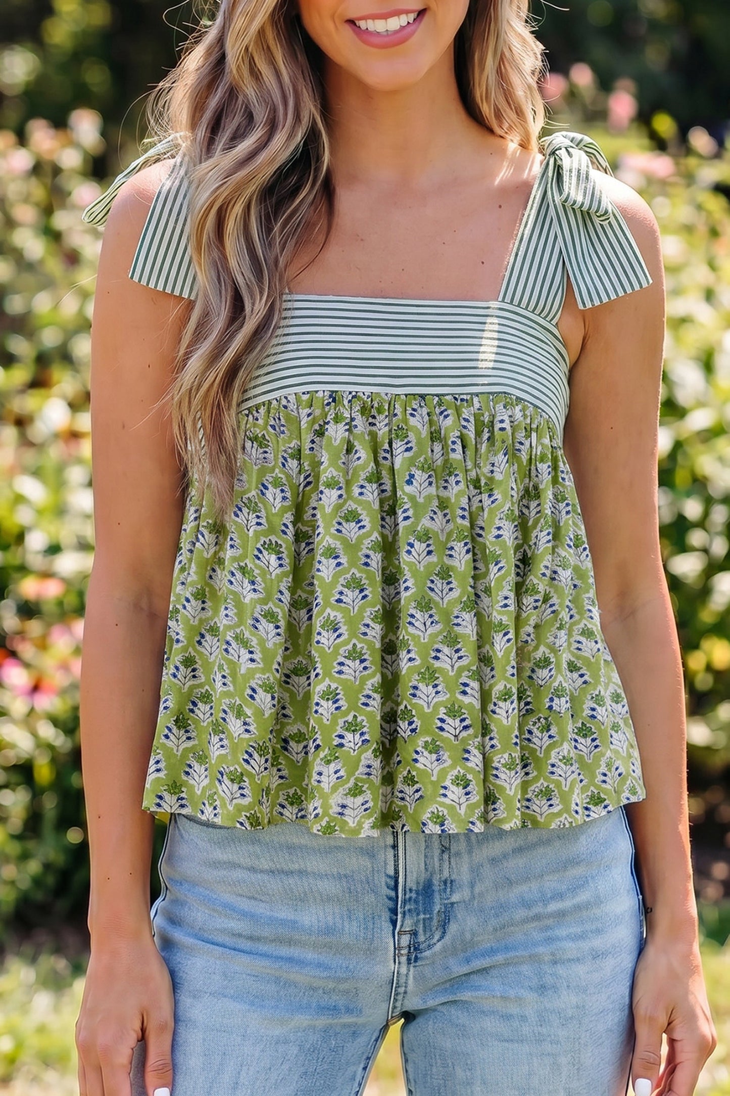 Threaded Pear  Alisson Straps Babydoll Tank Top