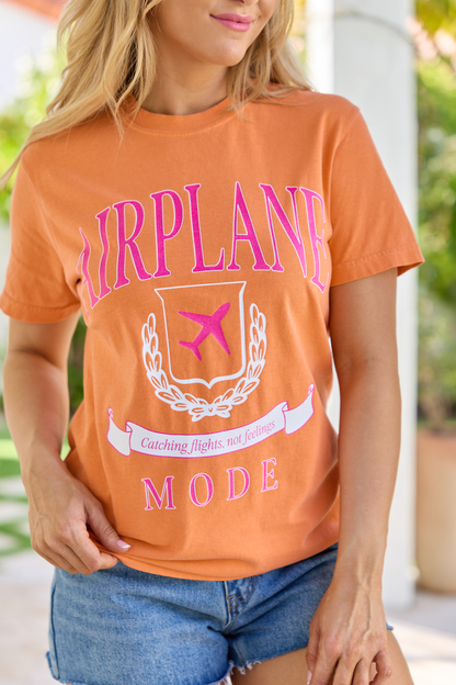 Airplane Mode Burnt Orange Comfort Colors Graphic Tee
