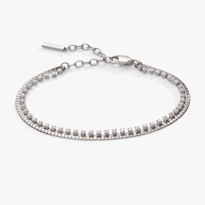 Double Strand Crystal Tennis Chain Bracelet